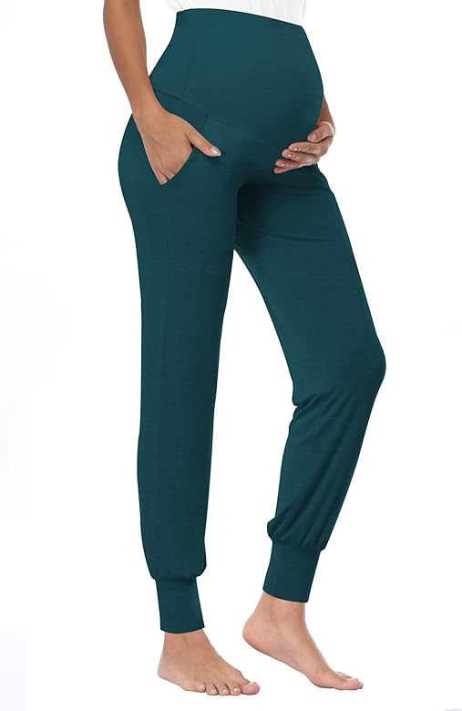 PACBREEZE Women's Maternity Pants Comfy Stretchy Casual Pajama Workout Joggers Pregnancy Lounge Pant | Amazon (US)