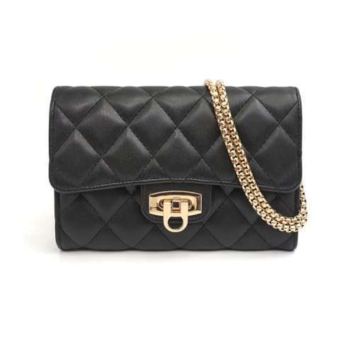 Small Black Clutch Purses for Women with Quilted Designs, Women's Trendy Quilted Crossbody Bags - Stylish Shoulder Handbags (Black) | Amazon (US)