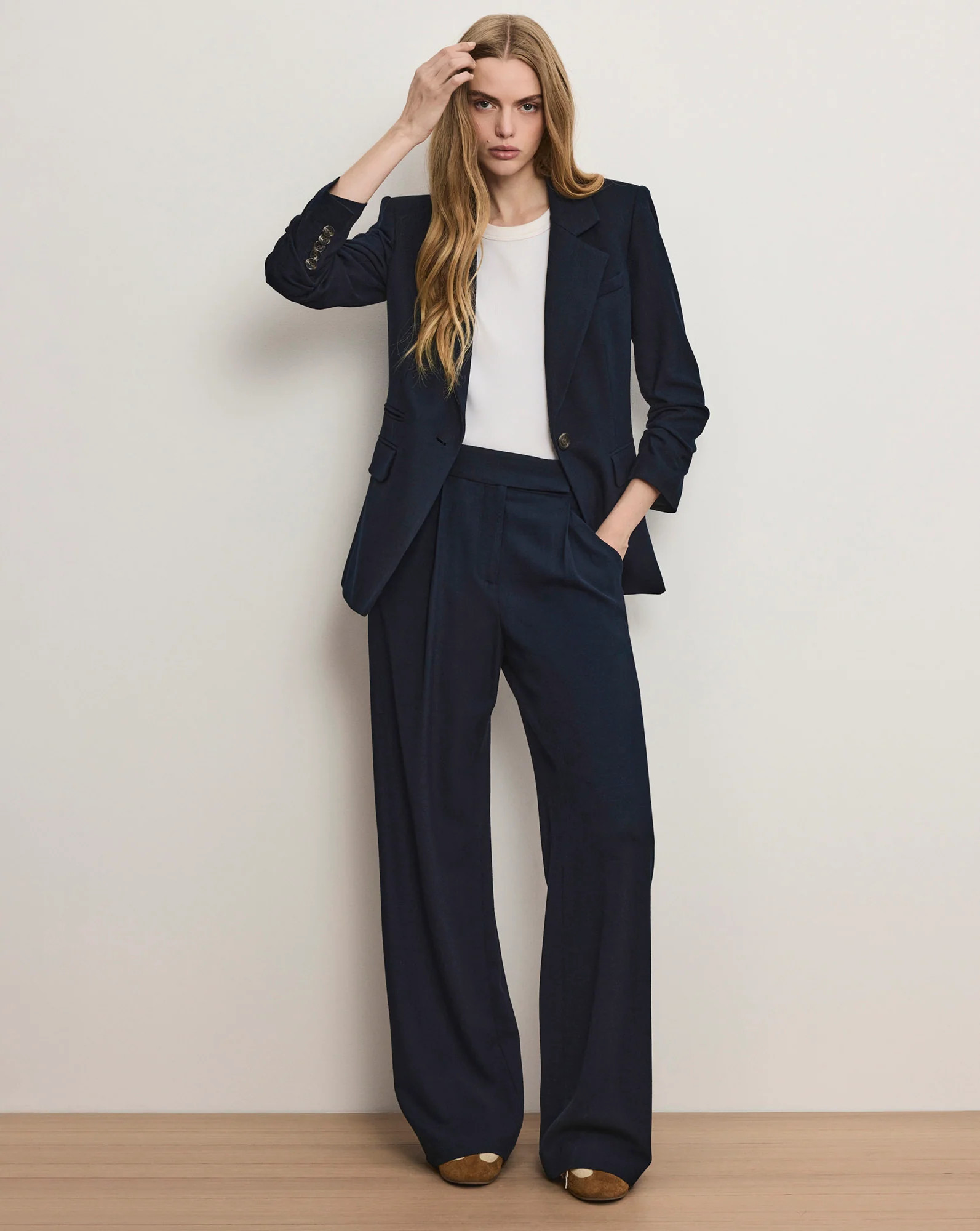 Marbeau Wide-Leg Pant in Pink | Veronica Beard | Veronica Beard