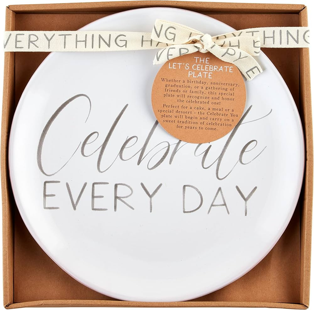 Mud Pie Celebrate Every Day Plate, 11.5" dia, White | Amazon (US)