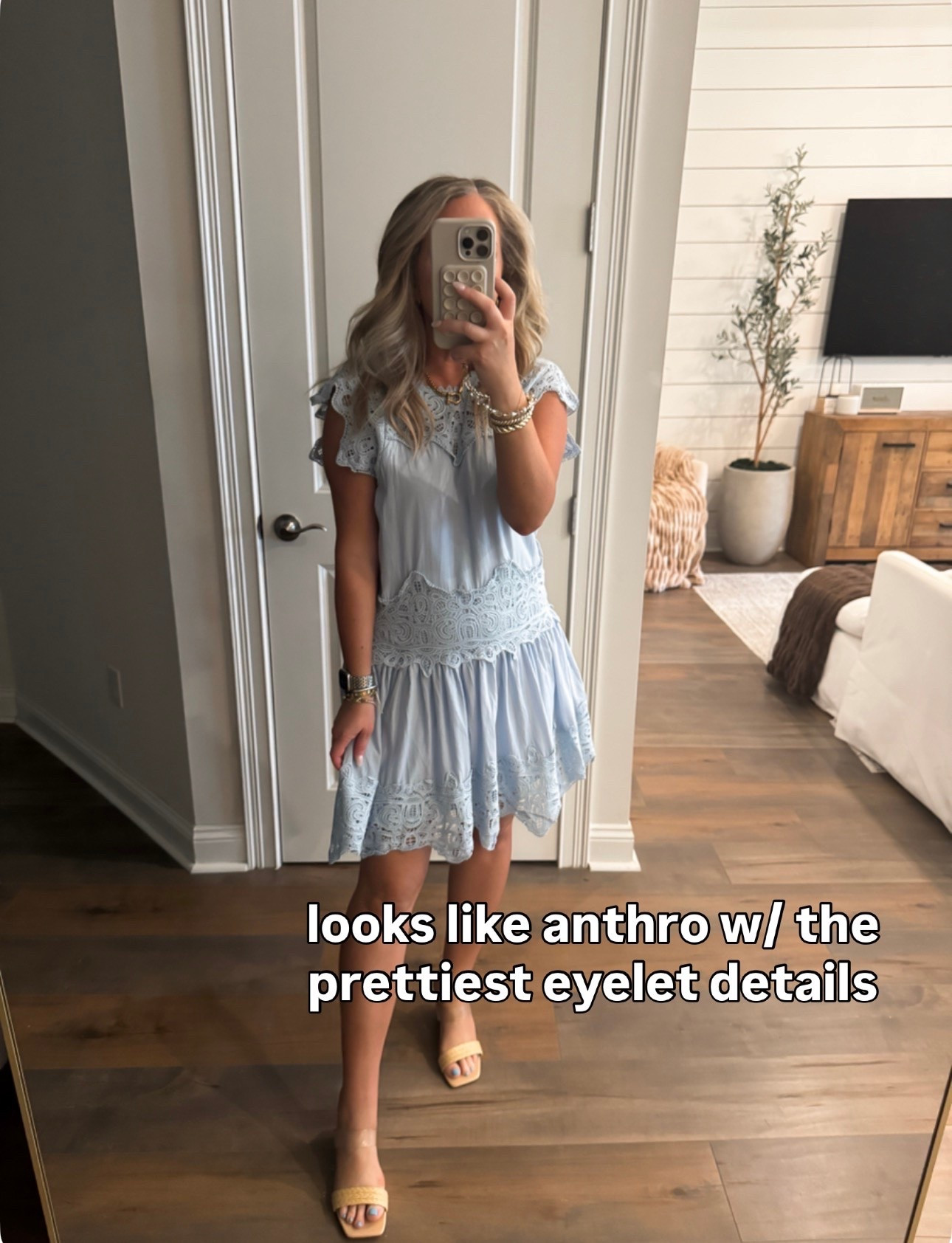 Walmart fashion Walmart finds blue eyelet dress summer dress vacation dress event dress, baby shower dress size small

#LTKPetite #LTKOver40