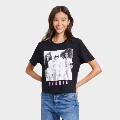 Women's Barbie Photo Real Short Sleeve Graphic T-Shirt - Black | Target
