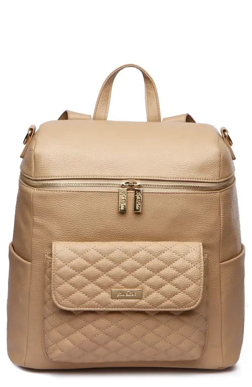 Luli Bebé Monaco Faux Leather Diaper Backpack in Latte Brown at Nordstrom | Nordstrom