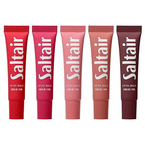 Saltair Hydrating Lip Oil Balm, Clear and Tinted Lip Gloss, Everyday Shades 5-Pack. Moisturizing ... | Amazon (US)