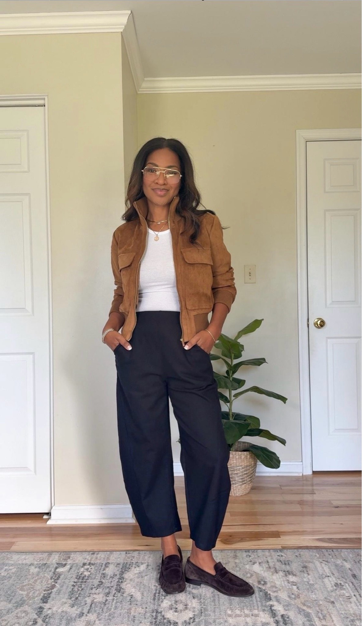 Jacket: Small (I would size up one)
Top: Small
Pants: Small / 4
Loafers: Size 9

#LTKootd #LTKgrwm #LTKOver40