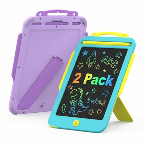 2Pack LCD Writing Tablet for Kids with Stander, 8.5 Inch Colorful Drawing Board Tablet, Educational Toddlers Toys, Kids Travel Games, Learning Toys Birthday Gifts for 3-8 Year Old Boys Girls | Amazon (US)