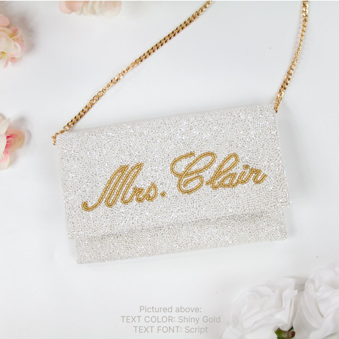 Custom Mrs Clutch Bag, Mrs Clutch Purse, Seed Bead Clutch Bag, Beaded Clutch Purse, Seed Bead Bri... | Etsy (US)