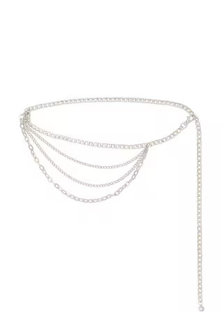 SHASHI Elodie Layered Chain Belt in Silver from Revolve.com | Revolve Clothing (Global)