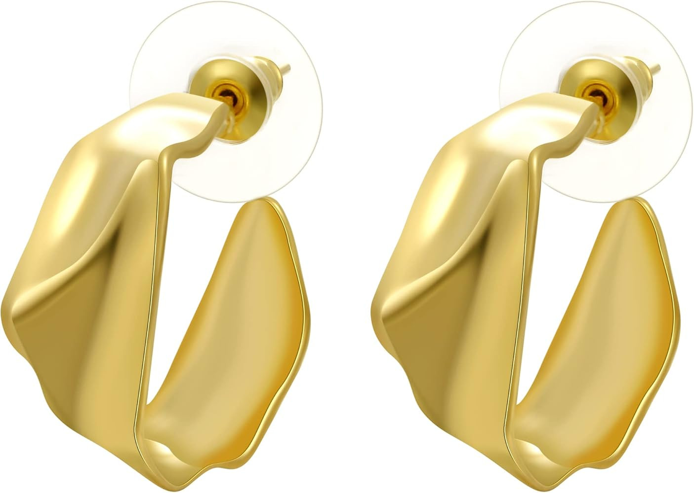 lureme Chunky Gold Hoop Earrings for Women, Open Hoop Earrings Dainty Jewelry Gift (er006342) | Amazon (US)