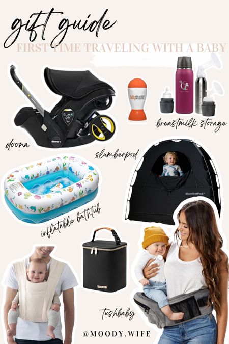 Gift Guide for first time traveling parents! If you are traveling this holiday season with new babies - this post is for you! If you know someone traveling with infants - send this to them! 🫶🏼 

#giftguide2023 #giftguideforbabies #newbabygifts #momstyle #newparentsessentials 

doona // shusher // cheese chill for breastmilk storage // inflatable baby bath // slumber pod // ergo baby carrier // cooler - 4 pack for baby bottles - a daycare drop off must have // tush baby carrier

#LTKbump #LTKGiftGuide #LTKbaby