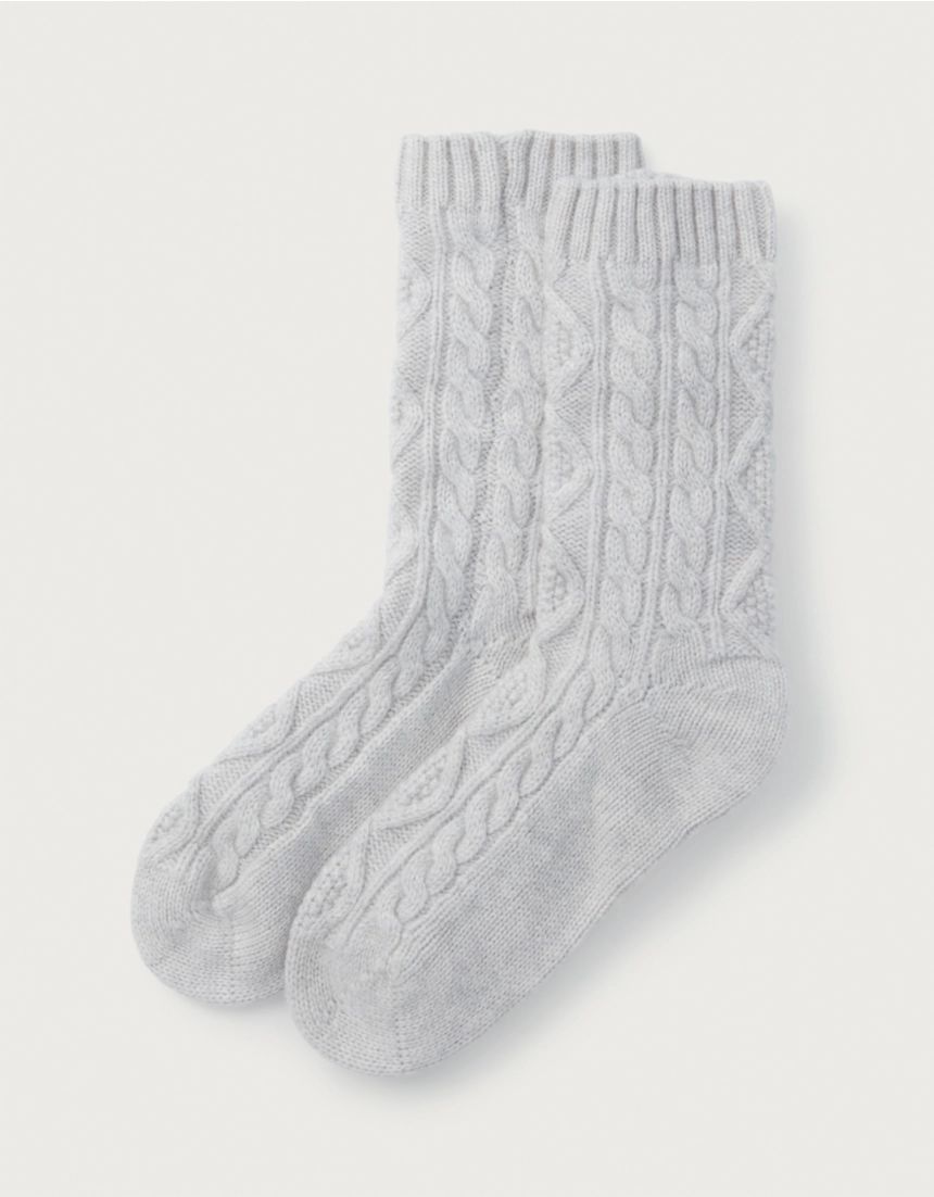 Cable Knit Bed Socks with Cashmere | The White Company (UK)