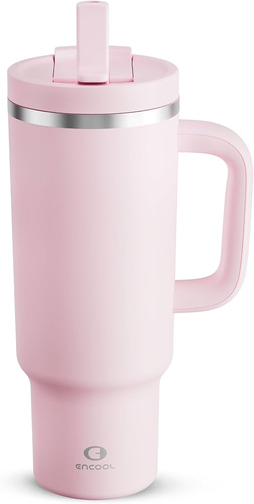 40 oz Tumbler with Handle and Straw: Stainless Steel Insulated Tumbler Keeps Cold for 24 Hours, L... | Amazon (US)