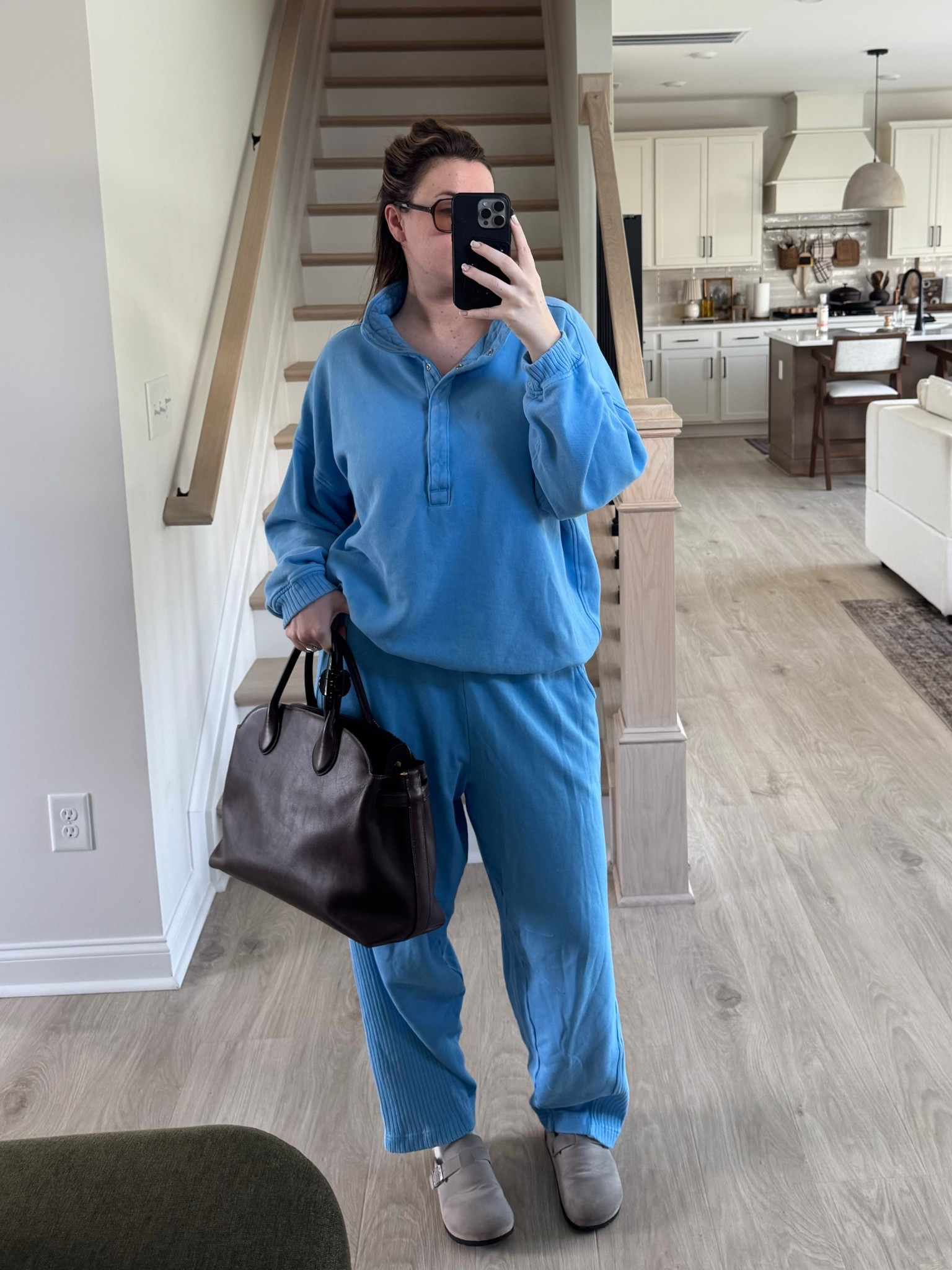 Large top (wayyy oversized) and large tall pants! @Aerie 

#LTKmorningroutine #LTKMidsize #LTKootd