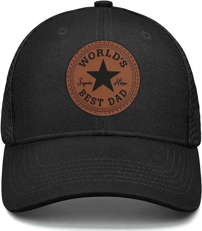 Worlds Best Dad Ever Hat Fathers Day Birthday Gifts for Dad Papa from Daughter Son Black Trucker ... | Amazon (US)