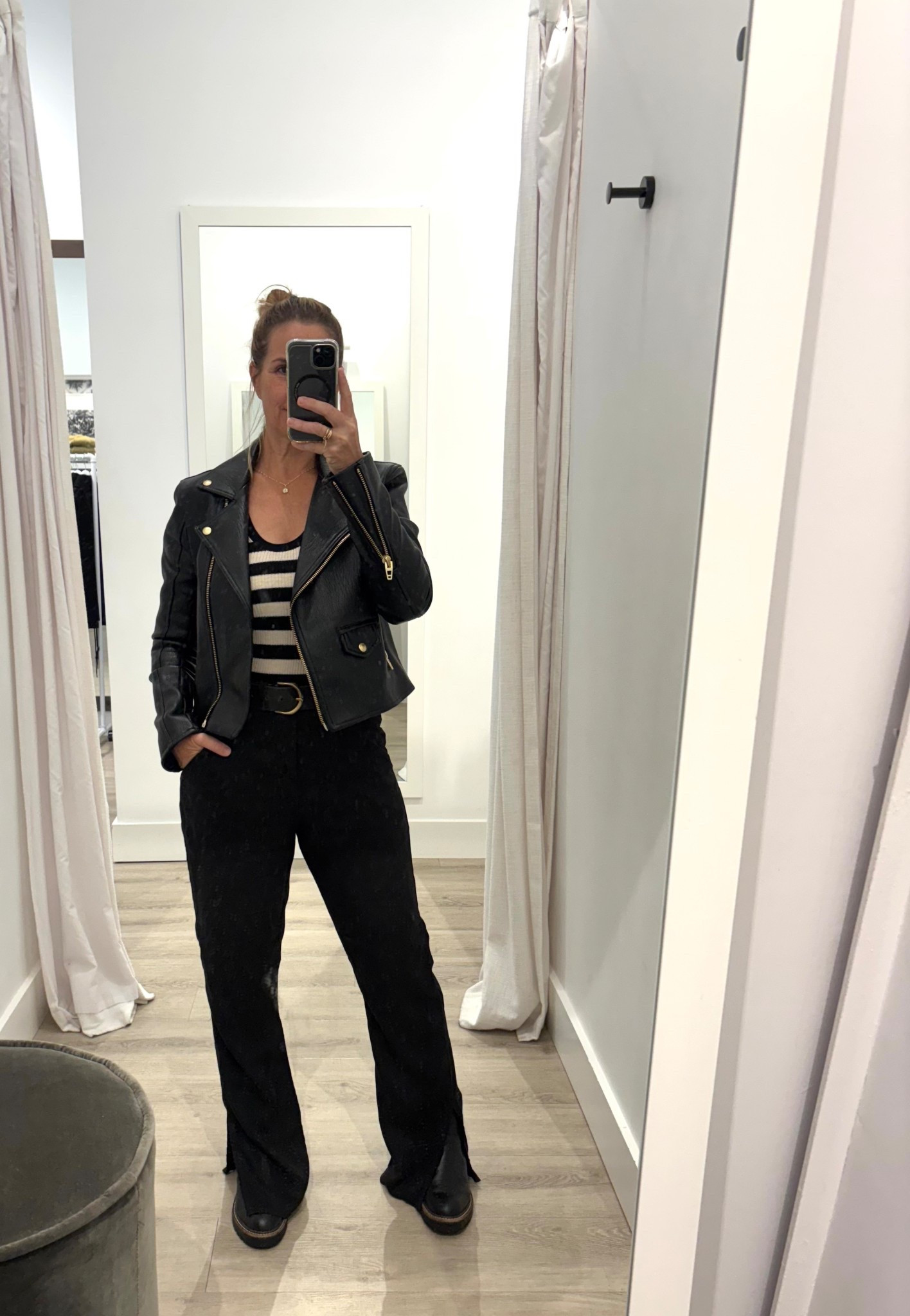 a little edgy look with this faux leather biker jacket! 

#LTKWorkwear #LTKOver40 #LTKSeasonal