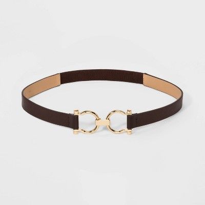 Women's Horse Shoe Buckle Belt - A New Day™ Brown | Target