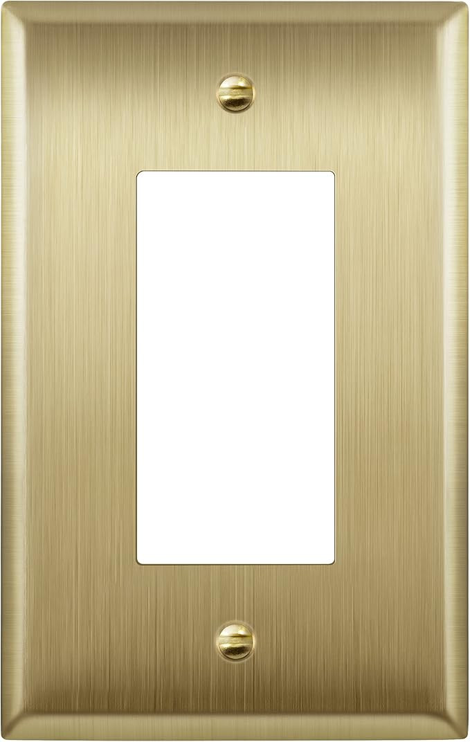 LIDER Decorator Switch or Receptacle Metal Wall Plate, Stainless Steel Outlet Cover, Corrosion Re... | Amazon (US)