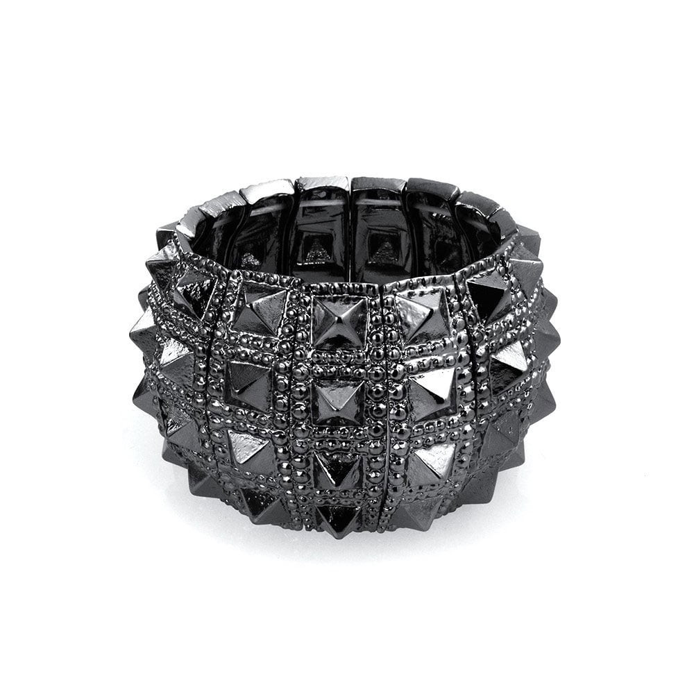 Black Gun Wide Cuff Stretch Bracelet Bikers  Rockers Alloy | Walmart (US)