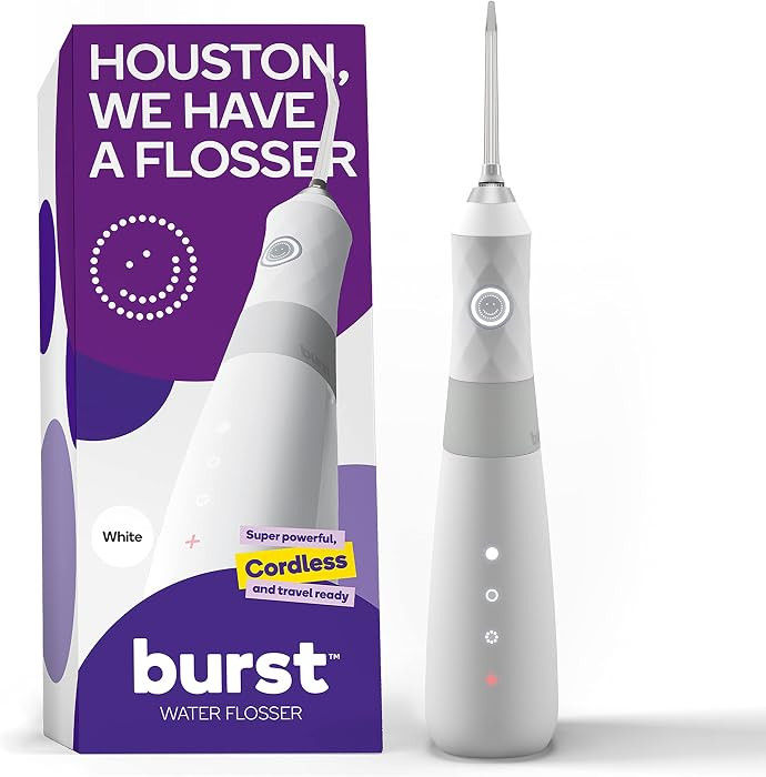 BURST Electric Water Flosser for Teeth Cleaning (3 Modes/White) | Cordless | Plaque Removal Betwe... | Amazon (US)