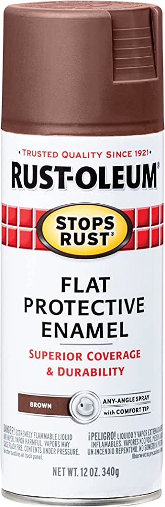 Rust-Oleum Stops Rust 214085 Spray Paint, 12 Ounce (Pack of 1), Flat Brown, 11 Fl Oz | Amazon (US)
