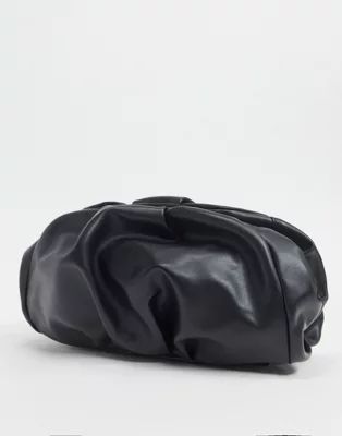 ASOS DESIGN oversized ruched clutch bag in black | ASOS US