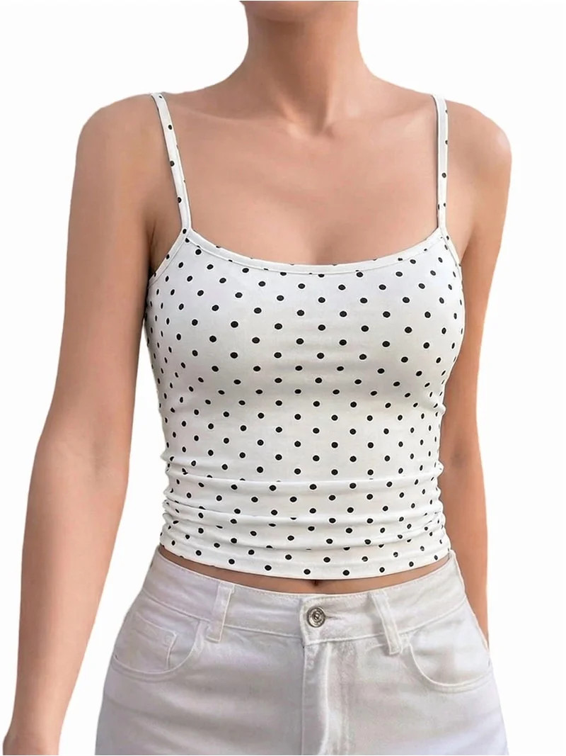 Women'S Cute Cropped Tank Tops Summer Polka Dots Y2K Going Out Basic Sleeveless Camisole Shirts W... | Walmart (US)