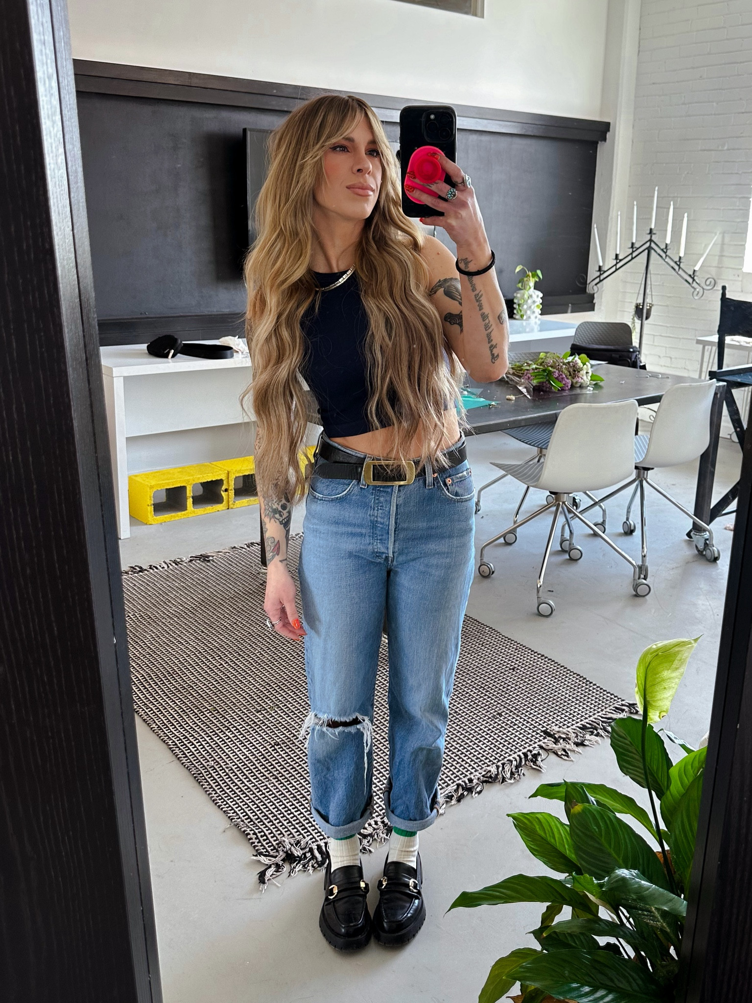 This one’s for the loafer socks. 🧦 #loafers #loafersocks #springoutfit