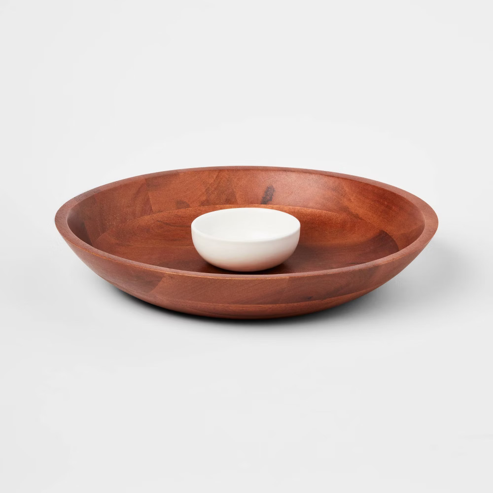 2pc Ceramic Signature Chip and Dip Serving Bowl - Threshold | Target