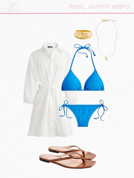 Pool outfit inspo for your next pool day! Love this bathing suit and it comes in a few color options. 

Sandals, white coverup, swim suits, bathing suits, bathing swimsuits, pool swimsuit, beach outfit, lake outfit, swim outfit

#LTKOver40 #LTKSeasonal #LTKSwim