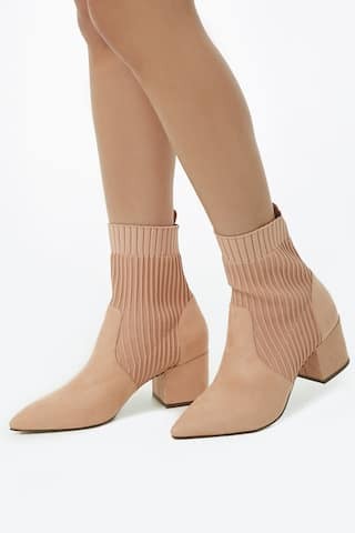 Ribbed Faux Suede Booties | Forever 21 (US)