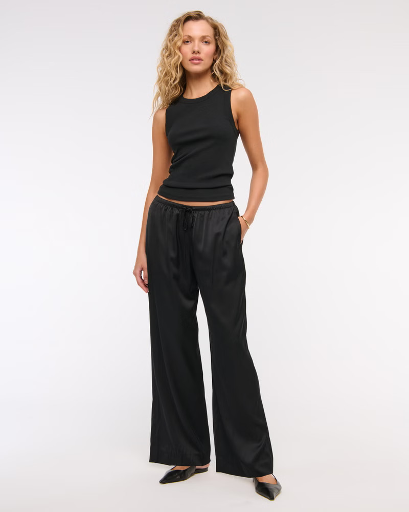 Women's Satin Pull-On Pant | Women's New Arrivals | Abercrombie.com | Abercrombie & Fitch (US)