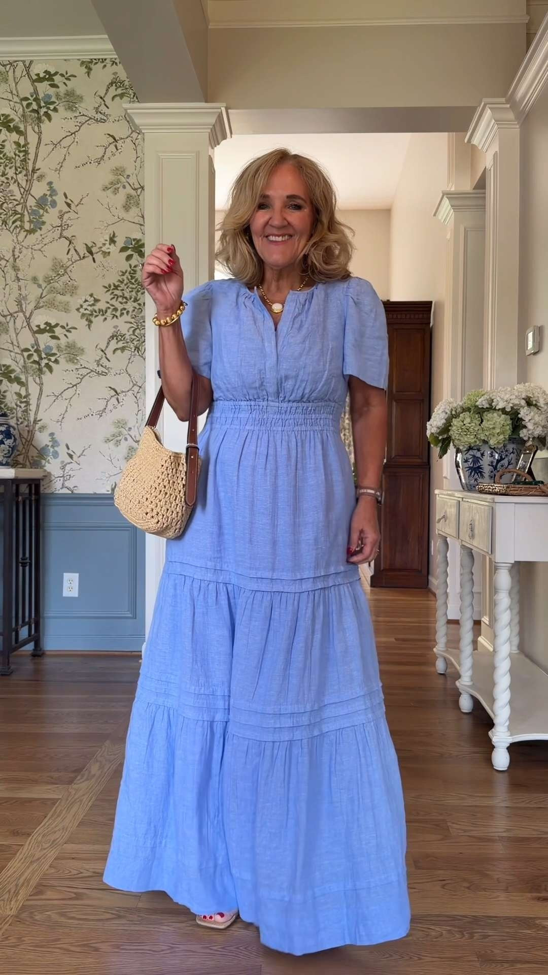 This dreamy blue maxi dress is the perfect blend of comfort and elegance. The smocked waist creates a flattering shape, while the flowy tiered skirt makes it an easy choice for everything from brunch to vacation evenings.

💡 LTK MADE EASY

❤️ Heart = Support my posts
🔖 Save = Get sale & restock alerts
📋 Lists = Keep favorites organized
📲 Share = Send to yourself for later
💬 Comment = Ask me anything 

 #LTKootd #LTKSeasonal #LTKOver40