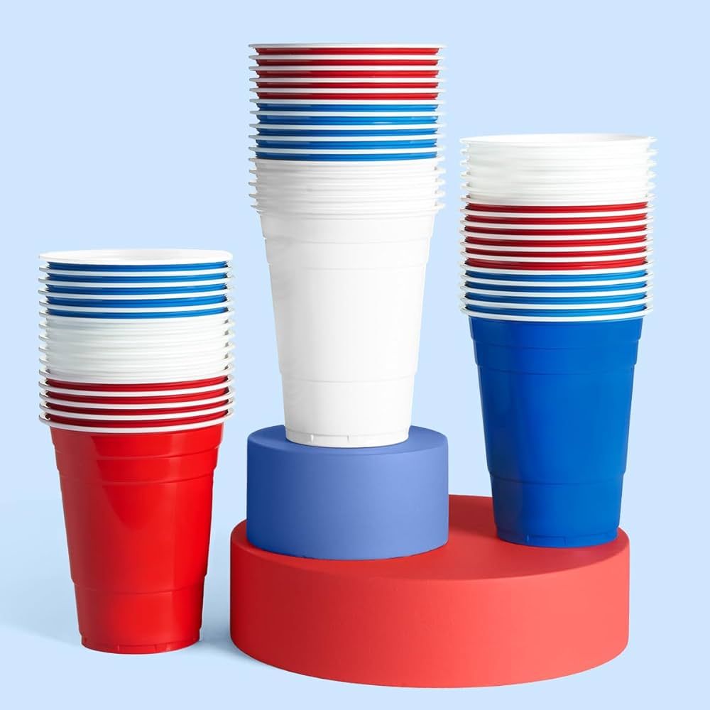 xo, Fetti Fourth of July Party Decorations Plastic Cups - 50 Disposable 16 oz Cups | USA Party Fa... | Amazon (US)