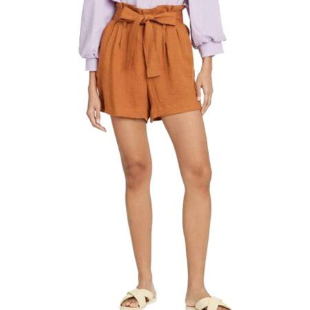 A New Day Women s High-Rise Paperbag Shorts- (Light Brown Gingham XX-Large) | Walmart (US)