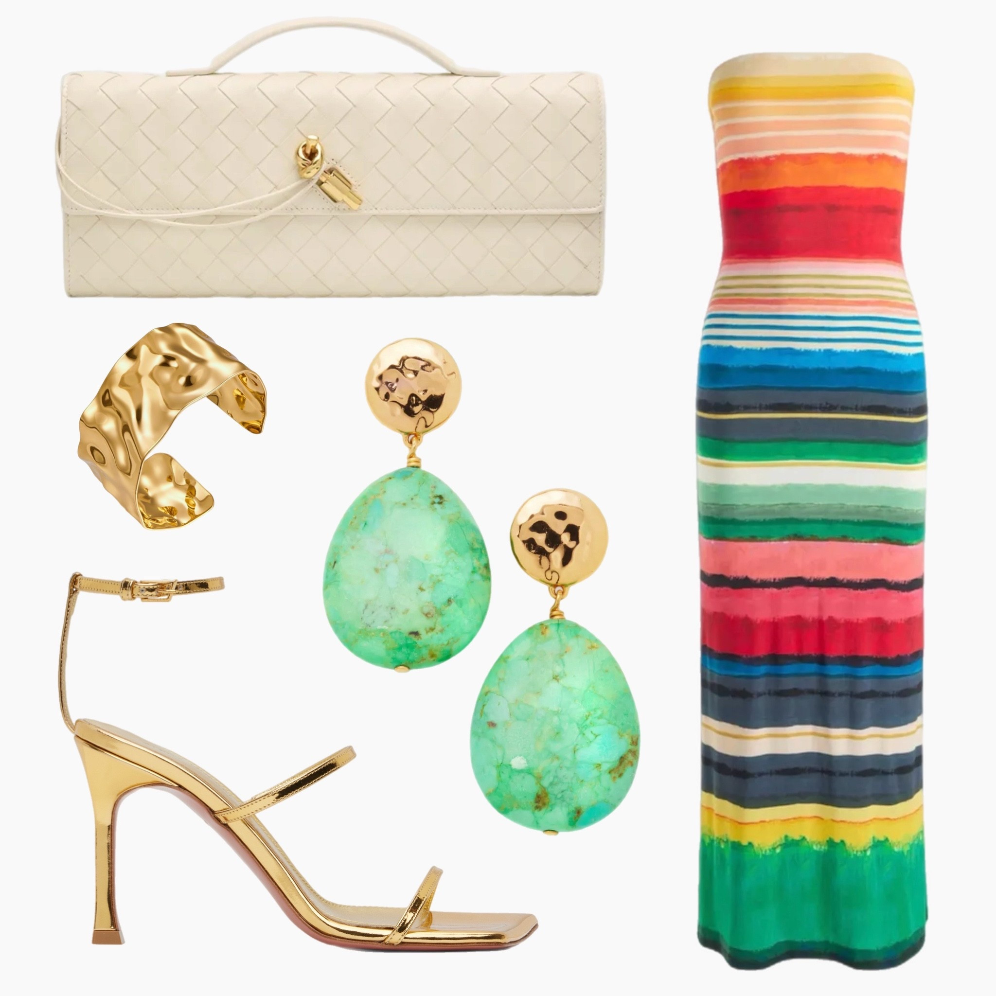 Fireworks aren’t the only thing making a statement this 4th 🌈✨ This vibrant striped strapless dress brings the color, while gold heels and bold green earrings keep things elevated. Perfect for rooftop parties or a festive dinner under the stars.

#FourthOfJulyStyle #ColorfulChic #SummerSoiréeLook #BoldStripes #HolidayGlam #LTKsummer #EveningOutfit #ResortStyle #StatementDress #CelebrateInStyle

#LTKOver40 #LTKItBag #LTKStyleTip