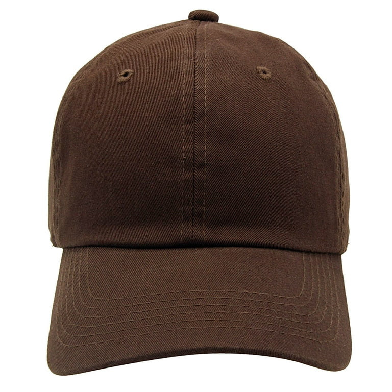 Dark Brown buckle closure unisex casual cotton basic baseball cap | Walmart (US)