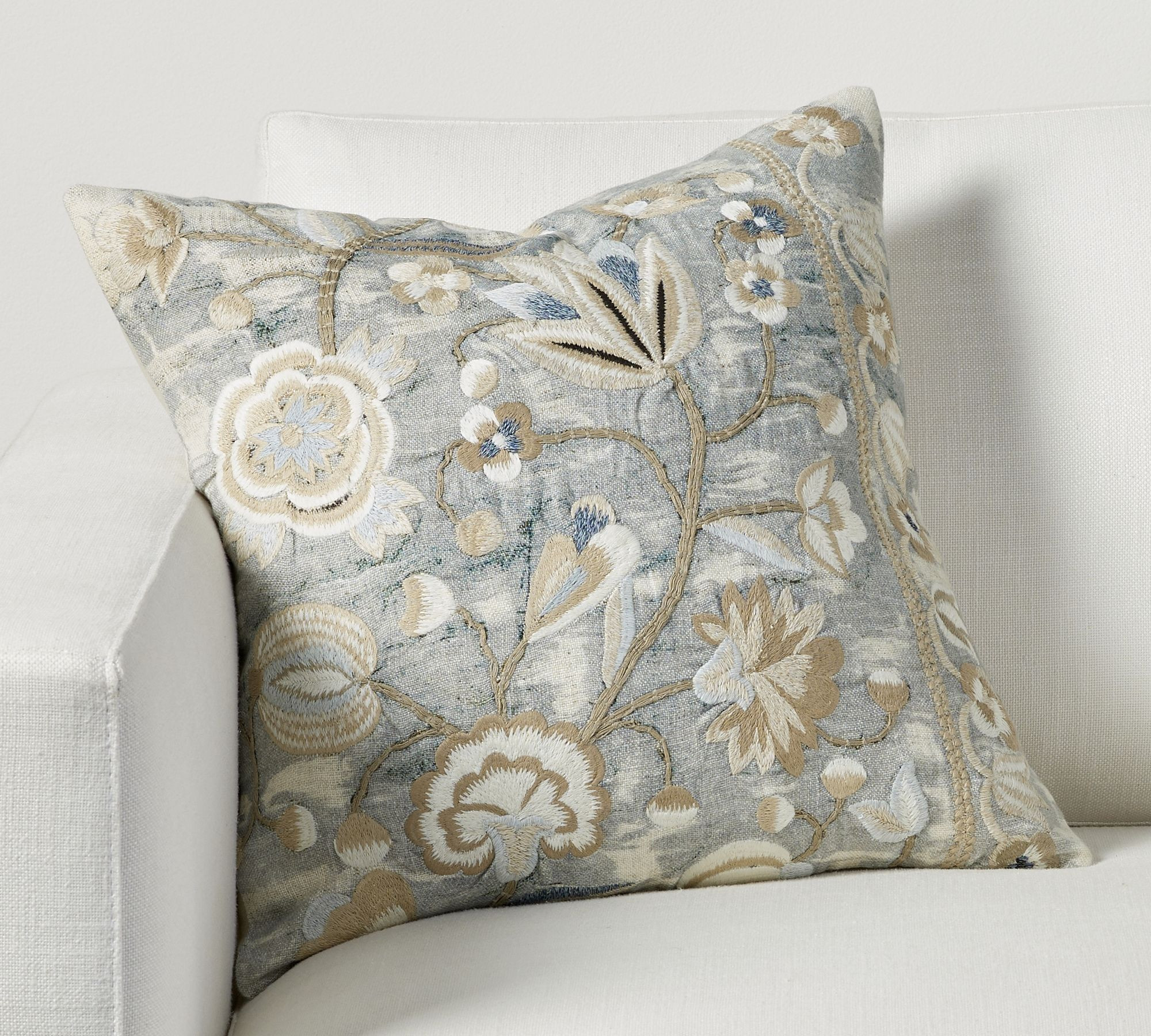 Sonya Embroidered Pillow Cover | Pottery Barn (US)