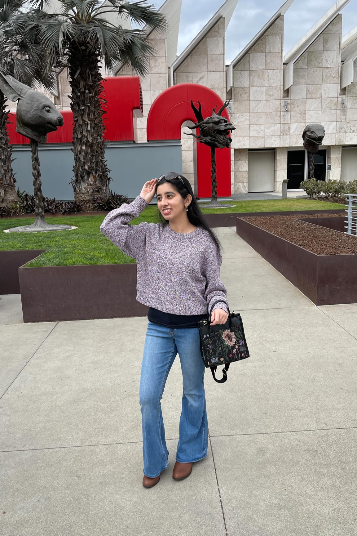 that purse is my newest obsession 🖤👜🌼🌸 I’m so happy I got it 🥰 

sweater is actually currently on sale right now!! make sure you grab it for sweater weather - it’s sooo cozy 🤍

and omg we finally got some rain on Saturday evening!! 🥹🥹🌧️🤍

#ootd #date #datefit #comfy #cozy #cute #cuteoutfits #winter #winterfitcheck #fyp #style #fashion #stylegram #fashiongram #styleblogger #dayout #la #socal #lacma #urbanlight #cutefits #sweater #sweaterweather