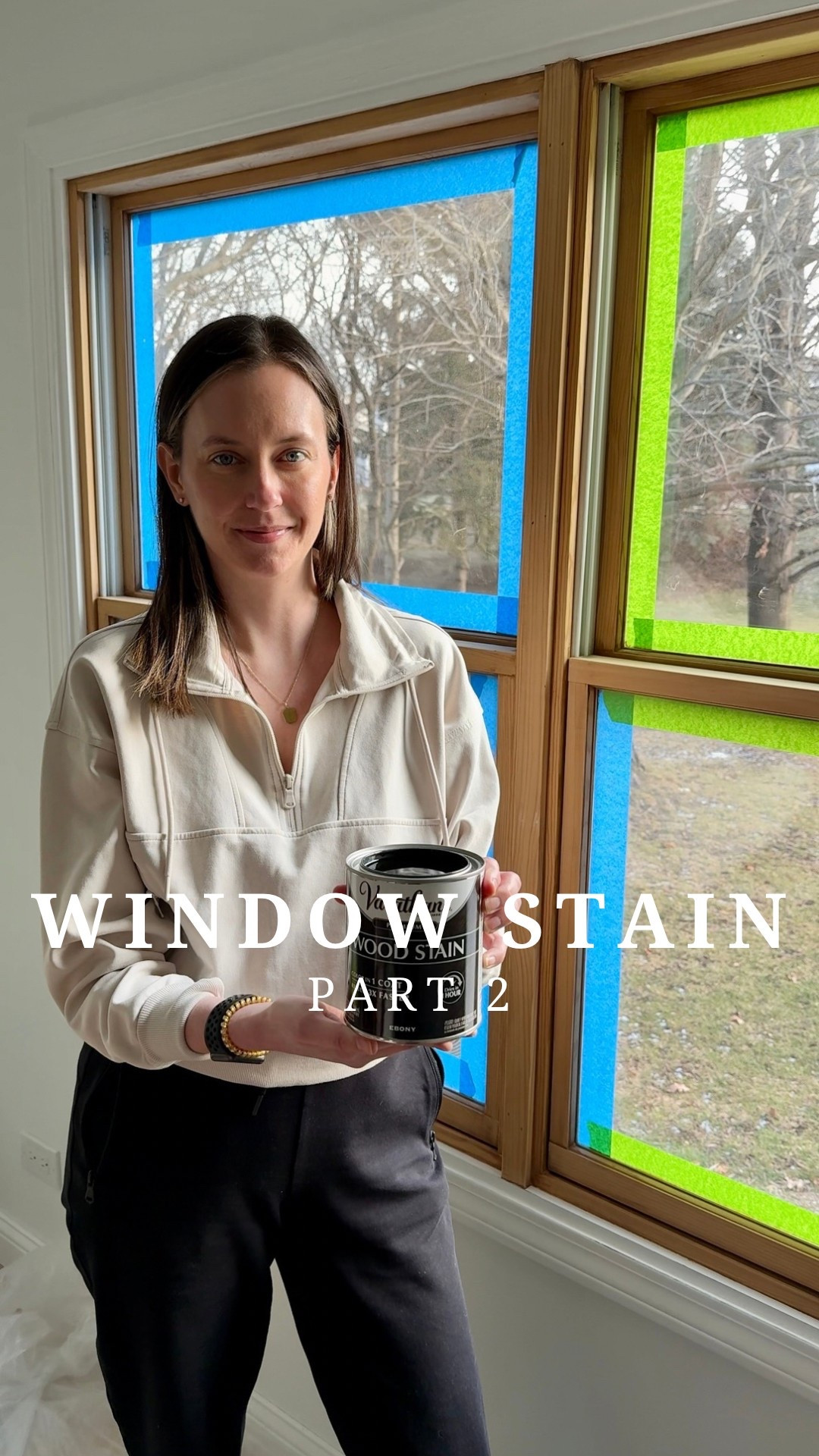 Before we start painting the dining room we first needed to stain our windows black! We’ve been working through the process of refinishing all of the windows in our home and the dining room window is the last wood window needing to be refinished. The staining process is very straightforward and the outcome is a window that looks brand freaking new! All of the products we used are linked to this post  