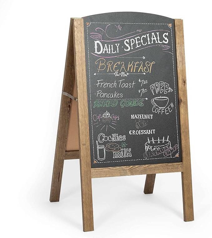 Ilyapa A-Frame Chalkboard Sidewalk Sign - Rounded Top Folding Standing Sandwich Sign for Restaura... | Amazon (US)