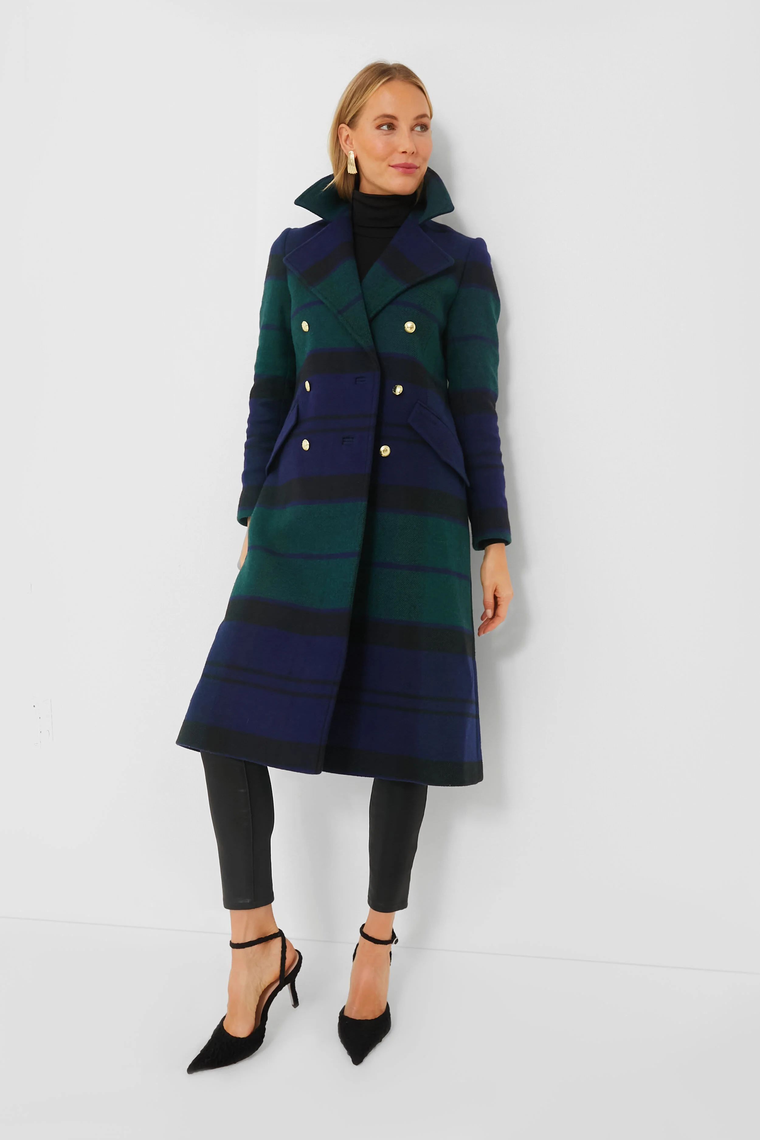 Black and Sage Tartan Marlene Wool Jacket | Tuckernuck (US)