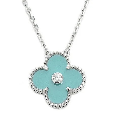 Authenticated Used Van Cleef & Arpels Alhambra Necklace 2022 Holiday Celadon Green 1P Diamond K18WG | Walmart (US)