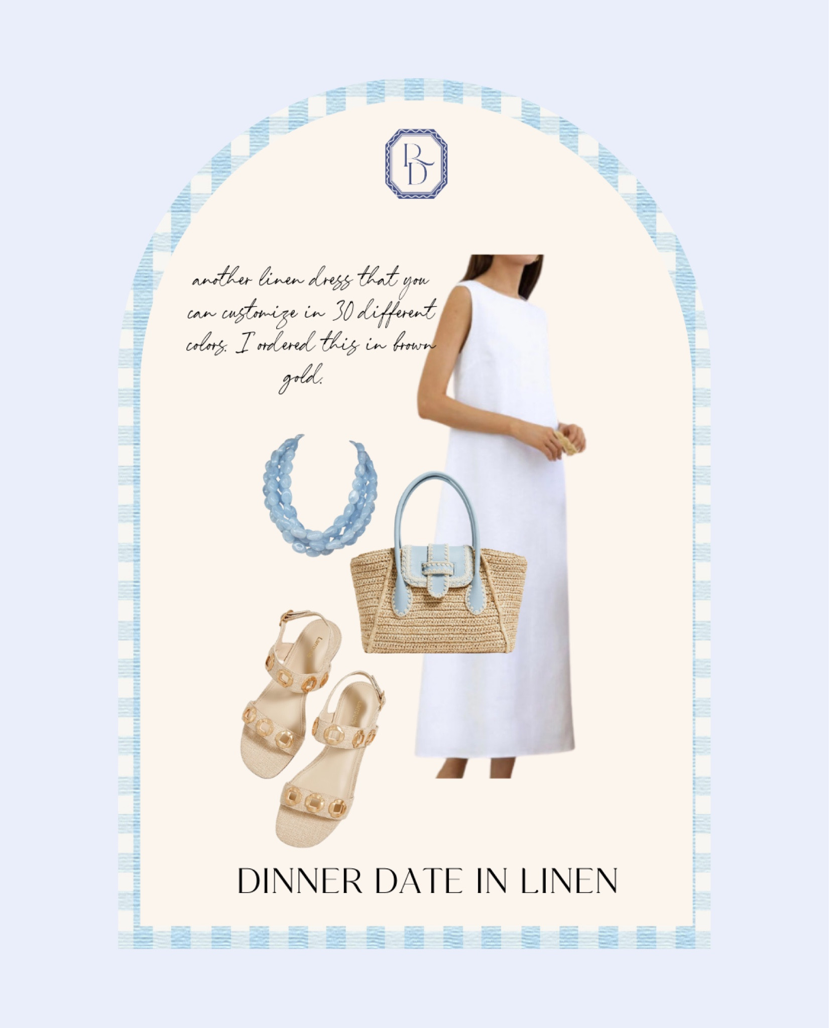 This linen dress is customizable in 30 colorways. I love it in white or in that brown gold color. Perfect date night outfit. 

Summer dress, vacation outfit, swim, home decor, classic style, preppy style, tuckernuck, Boden, Anthropologie, lake pajamas, striped dress, plaid dress, stripes,, summer style, loeffler Randall, date night style, travel outfit, sandals 


#LTKStyleTip #LTKShoeCrush #LTKFindsUnder50