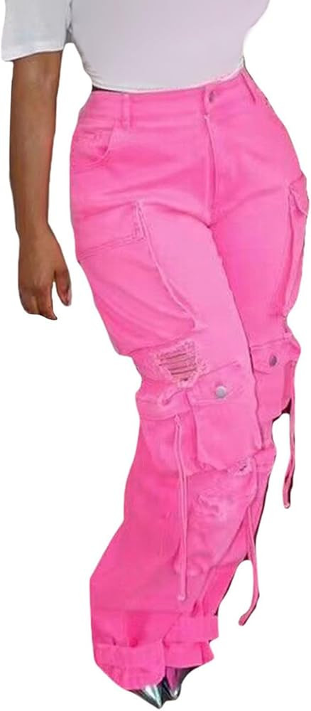 Womens Baggy Jeans Vintage High Waist Button Up Wide Leg Loose Streetwear Denim Pants Hippie Jean... | Amazon (US)