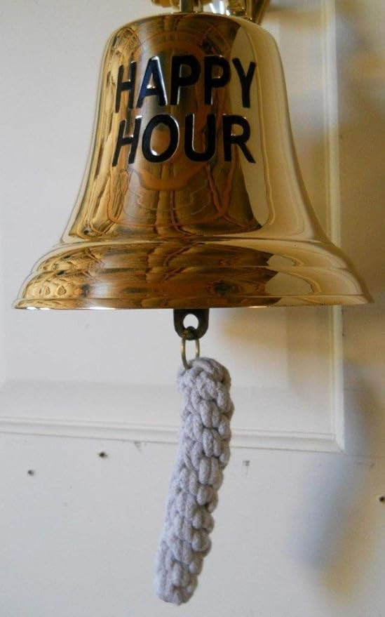 Large Solid Brass HAPPY HOUR Bartenders Bell | Amazon (US)