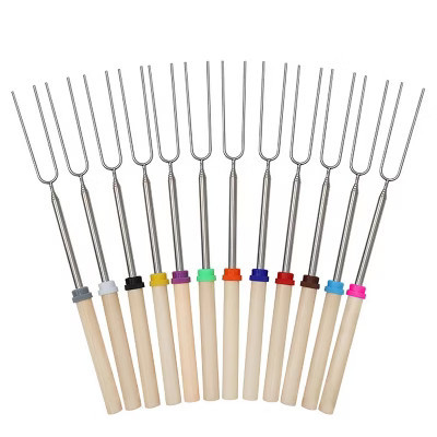 MOVSSOU 12 Pcs Marshmallow Roasting Sticks 32" Smores Kit Skewers Hot Dog Telescoping Forks Campfire | Target