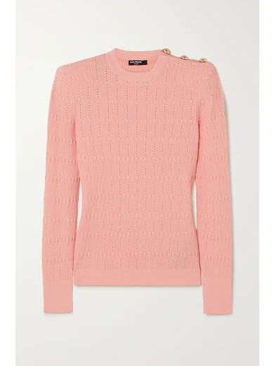Button-embellished ribbed-knit sweater | NET-A-PORTER (UK & EU)