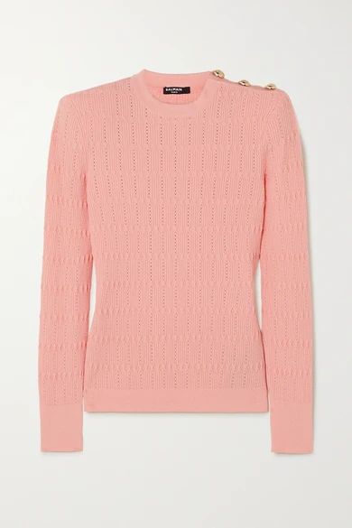 Button-embellished ribbed-knit sweater | NET-A-PORTER (UK & EU)