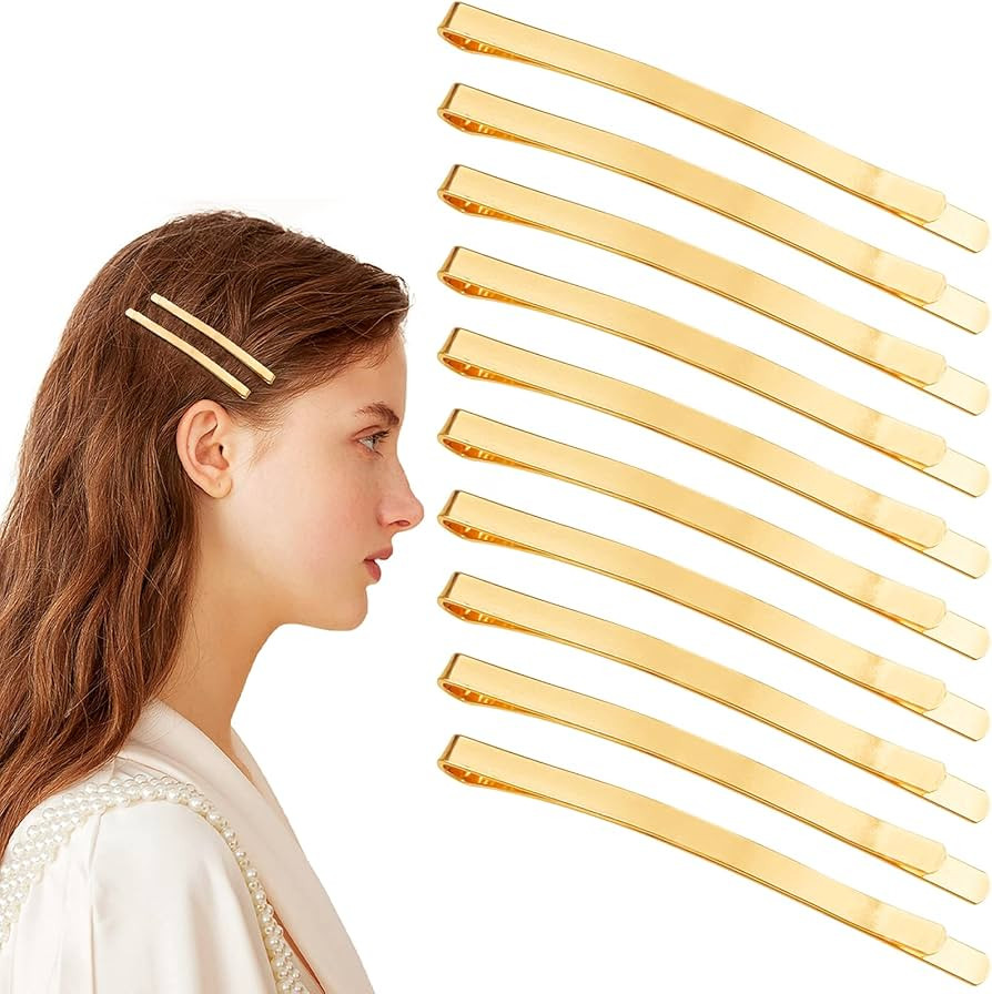 50 Gold Jumbo Bobby Pins, 2.56 Inch Metal Hair Clips Hair Pin Bobby-pins Hairpins Hair Accessorie... | Amazon (US)