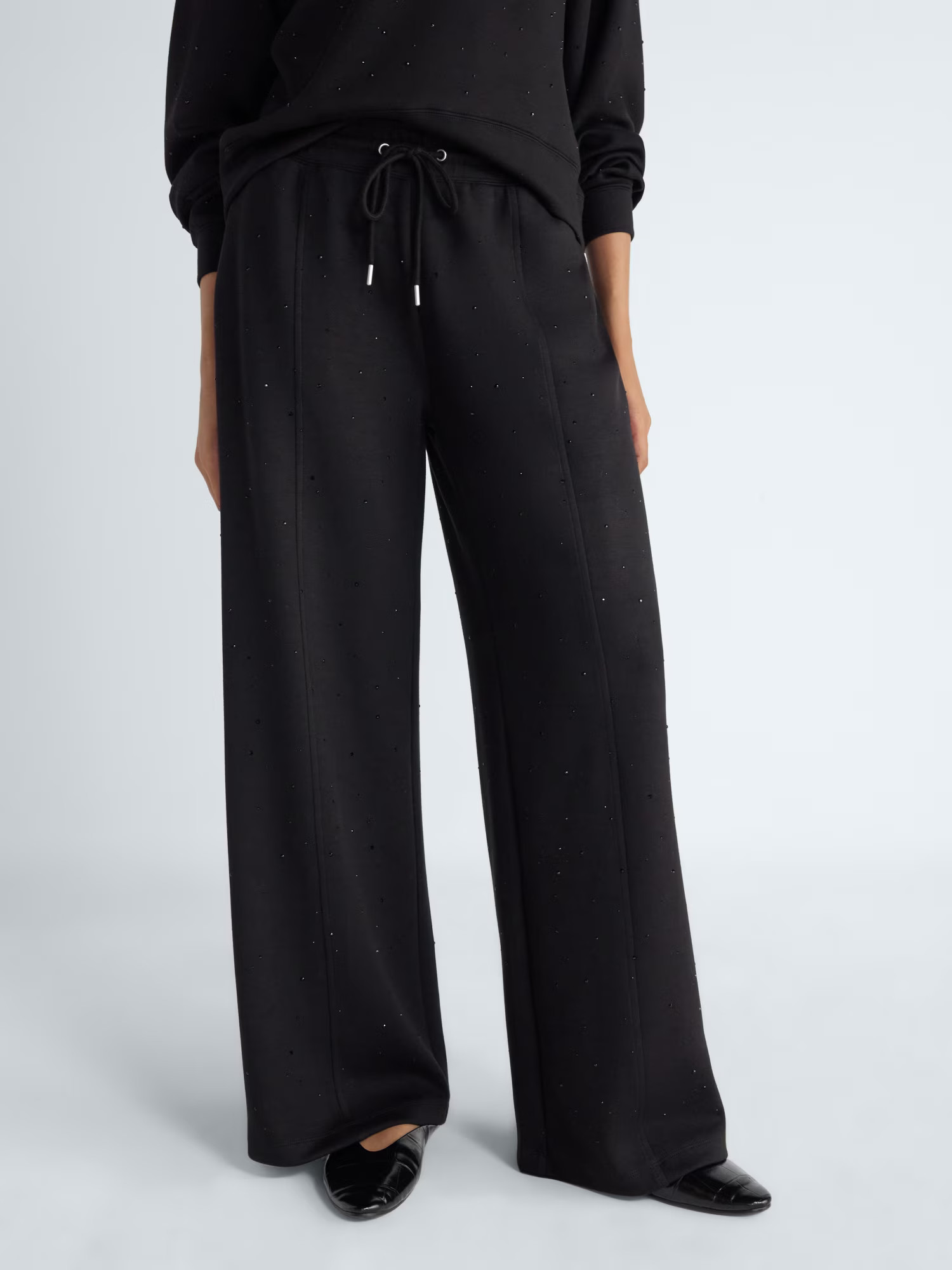 Scoop Women’s and Women’s Plus Scubaknit Embellished Seamed Wide Leg Pants, Regular and Short Lengths, Sizes XS-4X | Walmart (US)